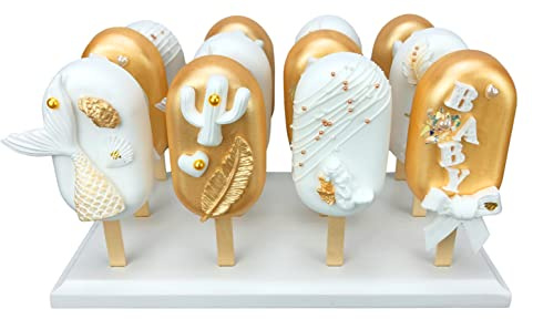 NANGOPOP Kuchenständer aus Holz, 12 Stück, für Desserttisch, Hochzeit, Dusche, Geburtstagspartys, robust und wiederverwendbar