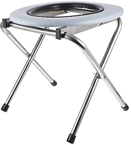WINOMO Tragbarer Camping-WC-Stuhl, zusammenklappbar, Nachttisch, Toilettenstuhl, Reisen, Camping, Klettern, Angeln, Mate, Stuhl für den Außenbereich, Porta-Töpfchen für Erwachsene