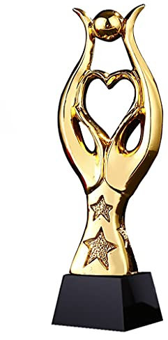 Pokale, Medaillen Auszeichnungen Trophäe für liebevolle Hingabe Kreative Trophäe aus vergoldetem Harz Verleihung der Trophäe bei der Jahreshauptversammlung des Unternehmens Gesangswettbewerb Trophäe G
