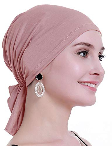 osvyo Bamboo Chemo Headscarf for Women Hair Loss - Cancer Slip On Headwear Turbans Hats caps Sealed Packaging Light Apricot Blush
