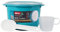 Décor Microwave Rice Cooker Makes 1-4 cups each time comes with measuring cup and rice paddle. Stay cool handles and steam release vent. Dishwasher and freezer safe. BPA Free 2.75L Capacity, Teal