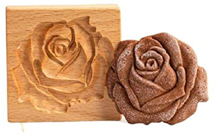 Molde de madera tallada para galletas de cocina, cortador de galletas de jengibre, moldes de sello de galletas para Springerle, tragacanto, mazapán, pryani ruso, pan de jengibre, Lebkuchen y Tirggel