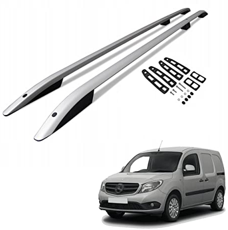 CHROMEMASTER | Baca de techo | Compatible con Mercedes Citan 2012-2021 largo | Para fijar las barras de techo, cajas de techo o portabicicletas | Construcción robusta de aluminio.