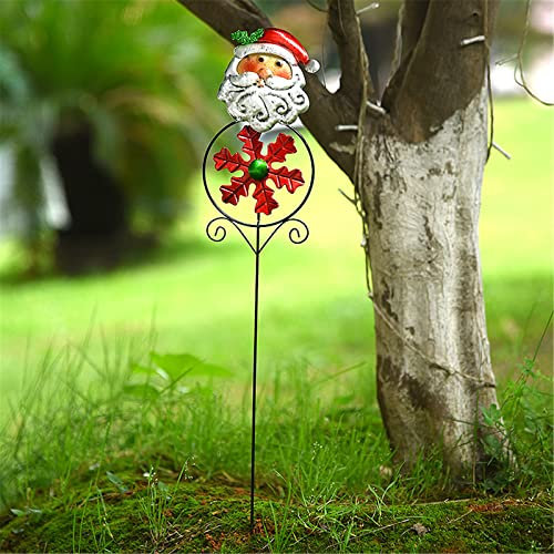 TianWlio Rustikaler Hirschpfahl für den Außenbereich, Metallpfahl, Windmühlenhof, Weihnachtsdekoration, Schneemann, Weihnachtsmann, Weihnachten Flipchart Rollen (A, One Size)