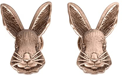 DOITOOL Rabbit Shaped Drawer Knobs 4 Pack Zinc Alloy Cabinet Handles Decorative Furniture Accessories for Kitchen Cabinets Wardrobes and Nursery Drawers
