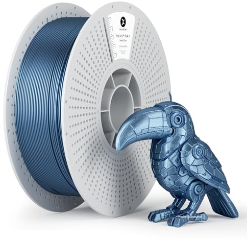 kexcelled PLA Metallic 1,75mm Filament, 1kg, Blau | Seide Metal Finish, Maßgenauigkeit +/- 0,03mm, 3D Drucker Ästhetische Materialien, Glänzend, für 3D FDM-Drucker