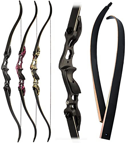 ZSHJGJR Bogenschießen Recurvebogen Set 56 58 60 Zoll 30-60lbs Take Down Recurve Bogen und Pfeil Set Jagd Bogen Für Erwachsene Anfänger mit Bogenschießen Zubehör (60-50lbs, Camo-Set 1)