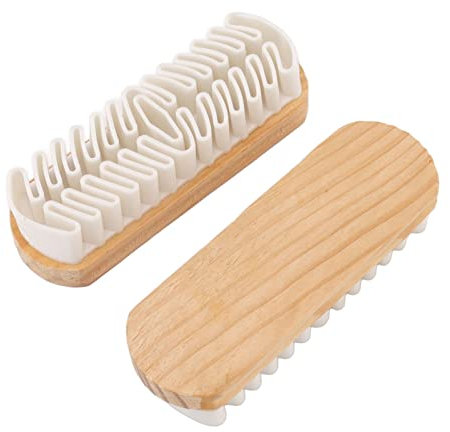 Fdit 2 STÜCKE Schuhe Wildlederbürste, Schuhbürsten Schuhpflege & Zubehör Buchenholz Silikon Schneestiefel Schuhe Reiniger Kreppbürste Wildleder Matte Schuhe Schrubber Reiniger