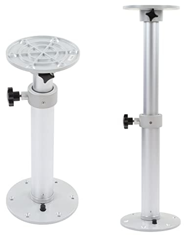 Sxhlseller Removable Table Legs RV, 460 to 700mm Height Adjustable Table Pedestal Leg Bracket for Camper Caravan Boat Yacht Home, 360° Rotatable Aluminum Alloy Folding Modification Kit