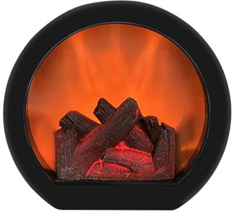 Faroles LED portátiles decorativos sin llama, luz de chimenea con efecto de llama de registro de simulación LED, interruptor táctil, para decoración del hogar y Navidad