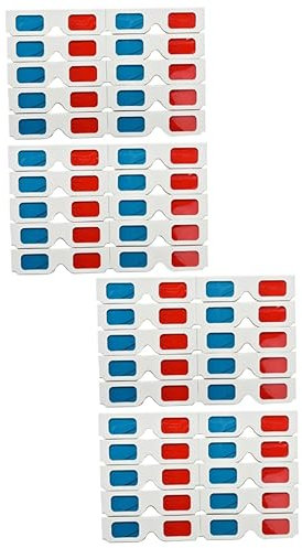 Hemobllo 40pcs Game Glasses Paper-framed Stereoscopic Glasses for Cinema Movie Theater Lightweight
