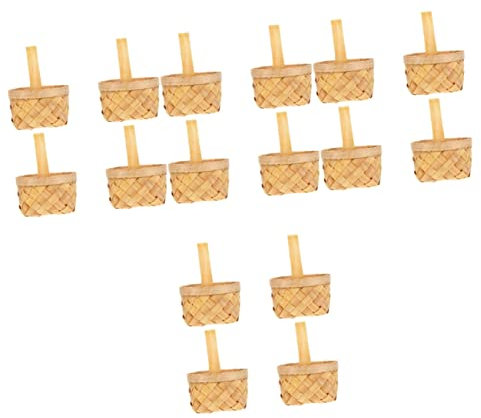 ifundom 16 Stk Handgeflochtener Korb Blumenkorb Griff Geflochtener Pflanzkorb Geflochtener Osterkorb Korb Aus Holz Snacks Für Erwachsene Weidenkörbe Baby Süßigkeiten-korb Hölzern Kleinkind
