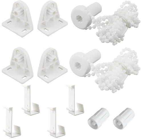 2 Set Klemmfix Halterung 17mm für Rollo und Doppelrollo - Fenster Ersatzteile, Klemmhalter für Verdunkelungsrollo, Seitenzugrollo Ohne Bohren (Weiß)