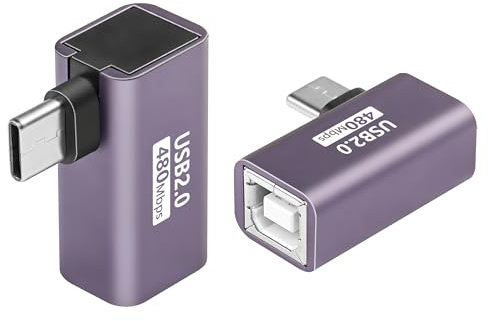 SinLoon - Confezione da 2 adattatori per stampante USB C a B tipo C a MIDI maschio a B femmina per tastiera Eectric DAC Piano Synthesizer DJ Driver