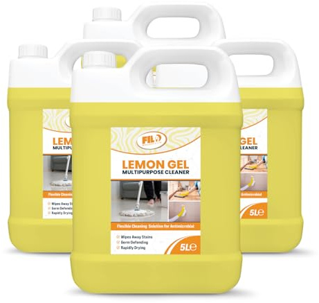 FILO Lemon Floor Cleaner Liquid 4x 5 Litre – Concentrated Lemon Floor Gel & All Purpose Cleaner – Neutral pH Multi-Surface Formula for Wood, Tile & Laminate