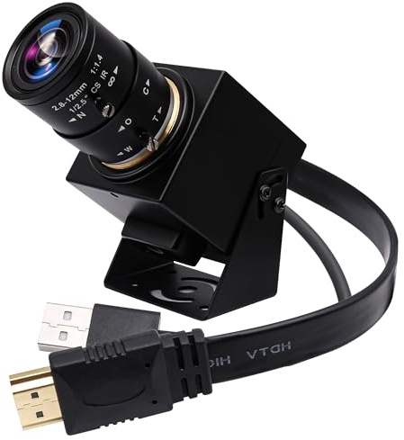 ELP Telecamera USB HDMI 4K - Webcam zoom 4X 2,8-12 mm con regolazione manuale per computer, TV, proiettore, monitor