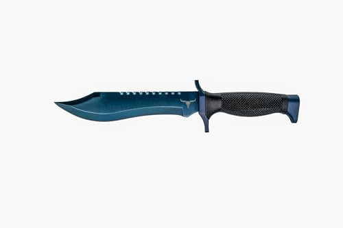 Generisch CSGO CS2 - Blue Steel - Knife Skin Counter-Strike Trainingsmesser Übungsmesser Bowiemesser Fahrtenmesser Outdoor Jagdmesser