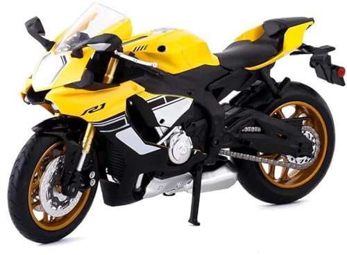 MPODYTSF Maßstabgetreues Modell Motorrad Simulation Diecast Modell Sammlung Geschenk 1:12 Für Yamaha YZF-R1(Yellow)