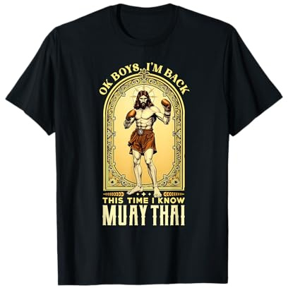 Jesus Knows Muay Thai Boxe Kickboxing MMA Maglietta