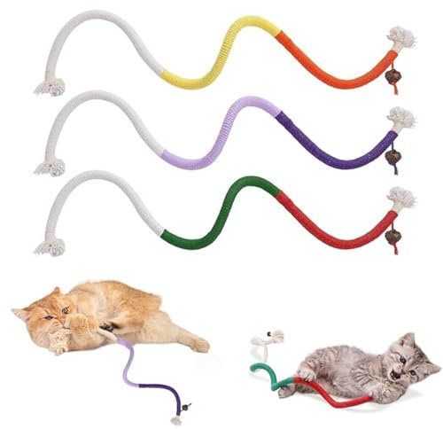 3 Pièces Jouet Chat, Jouet de Dentition Chaton, Jouet Chat Corde, Jouet a Macher Chat, Jouet pour Chat Interactif, ﻿Jouets de Soins Dentaires pour Chats, pour Interagir Et Nettoyer Les Dents