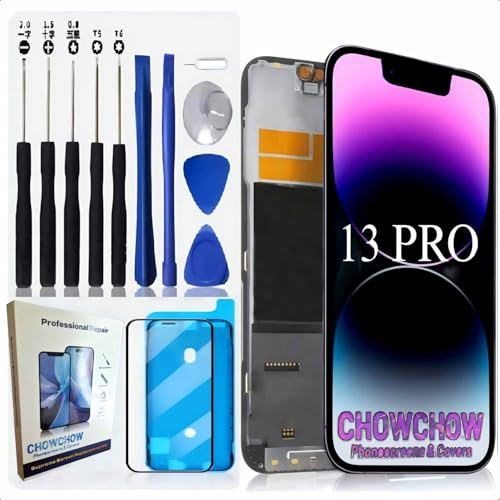 Chowchow Electronics Kit de remplacement d'écran pour iPhone 13 Pro (6,1) | Écran numériseur LCD/OLED de type A avec cadre et outils | Testé OEM | Version 2025 | Livraison rapide au Royaume-Uni |