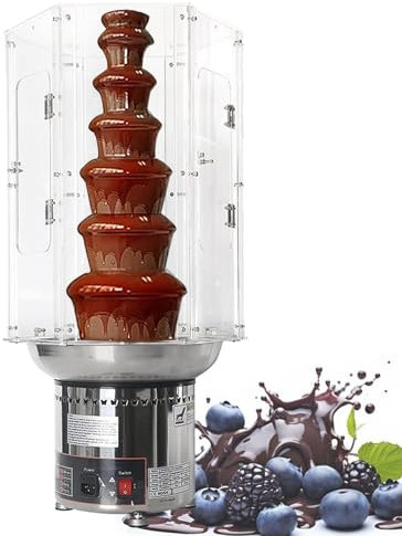 Cubierta para fuente de fondue de chocolate eléctrica de 4 a 7 niveles, cubierta para fuente de queso derretido, cubierta grande de acero inoxidable para fuente de chocolate, cubierta para crisol, 7