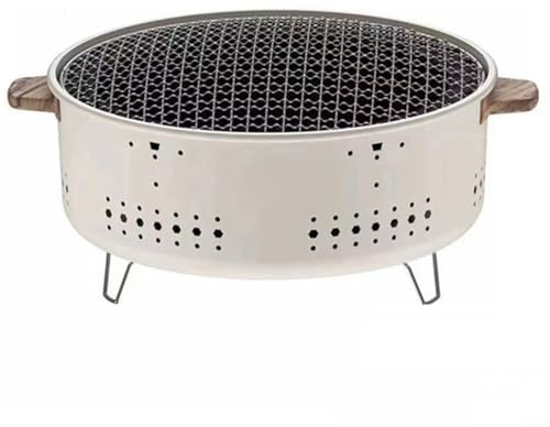 Barbecue au charbon de bois polyvalent, grille de cuisson intérieure et extérieure, réchaud de camping avec maille de 29,5 cm de diamètre, bassin en carbone économe en chaleur