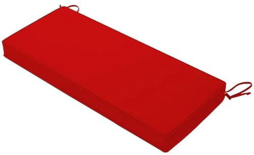 JORTUIO Cuscino per Panca da Giardino Impermeabile,120/130/160/180 x 35/40/50 cm – Antiscivolo per Esterni/Interni (2-3 posti) – per Patio, Veranda, Altalene o Sedute da Finestra(Rosso,180x55x5cm)