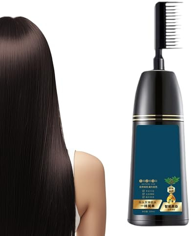 Teinture Capillaire Pour Femmes - Teinture Colorante 2-en-1 Nourrissante Avec Peigne Pour Cheveux Blancs - Crème Colorante Couvrance Longue Durée pour Collègues Amis Jeunes Filles Grands-Paren