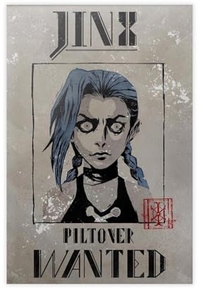 hsqxidhz Jinx Wanted-Poster auf Leinwand, Wandkunst, Dekordruck, Bild Gemälde für Wohnzimmer, Schlafzimmer, Dekoration, 30 x 45 cm