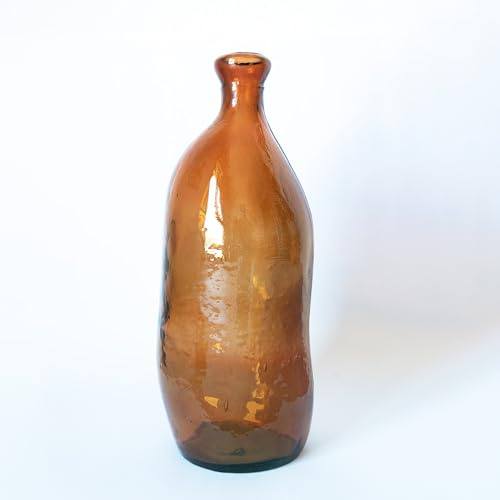 Vaso o bottiglia alta con design irregolare (ambra)