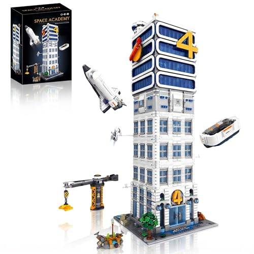 MikaBrical Klemmbausteine Space Four Hero Tower - 6135 Teile | Modular Building Set mit Raumschiff, Helden-Turm Bausatz, Sci-Fi Architektur Modell für Erwachsene