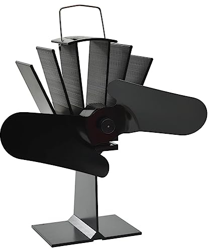 Genérico Ventilador de Estufa accionado por Calor 2 aspas Negro,Casa y jardín,Accesorios para hornos de leña y chimeneas,Ventiladores para chimeneas de leña-51239