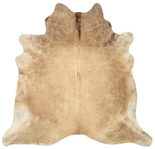 Eleganz Tappeto in vera pelle bovina, 150 x 170 cm, beige, di lusso, durevole e facile da pulire, moderno tappeto in pelle per una vita elegante