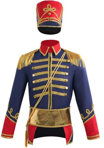 Tsffae Disfraz De Cascanueces para Cosplay, Disfraz De Soldado con Sombrero, Abrigo De Oficial Militar Medieval