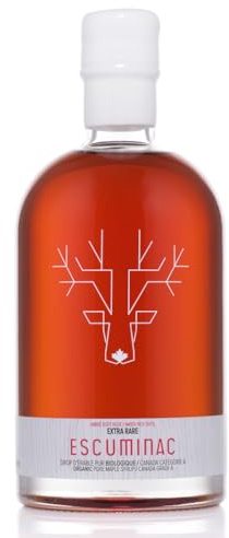 Escuminac Sirope de Arce Bio 500 ml Extra Rare Grado A Canadá | Sirope de arce canadiense 100 % puro de Quebec con sabor suave y color ámbar natural.