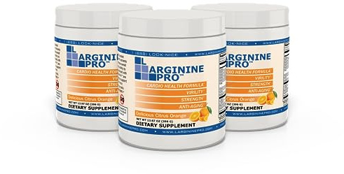 L-ARGININE PRO | 5,500mg L-Arginine Plus L-Citrulline 1,100mg Orange Powder Drink Mix Supplement for Increased Nitric Oxide Production
