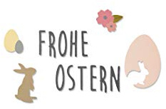Sizzix Thinlits Stanzschablonen - Frohe Ostern, Stahl, Mehrfarbig, 1cm x 1cm - 0.6cm x 2.9cm 662620