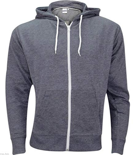 Plain Mens Fleece Zip UP Hoody Jacket Sweatshirt Hooded Hoodie Top