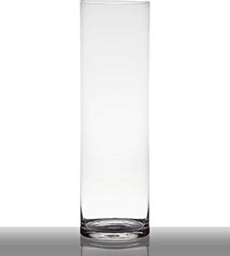INNA-Glas Grande vaso in vetro SANSA, cilindro/rotondo, trasparente, 50 cm, Ø6/15 cm - Vaso alto da terra