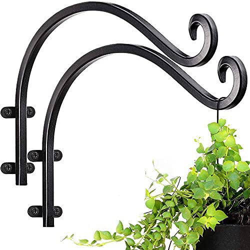 Blumenampel Halterung Halterung schwarz Eisen Wandhaken Winddicht Outdoor Garten Pflanzgefäß Blume Topf Hängende Halterung Haken Laterne Licht Halter Wohnkultur blumenampel haken 335 ( Color : 1 )