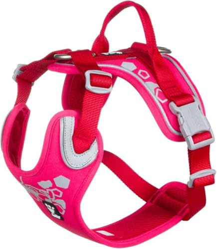 Hurtta Weekend Warrior Hundegeschirr, Brustgeschirr für mittelgroße Hunde, Ruby-Rot, 60-80 cm