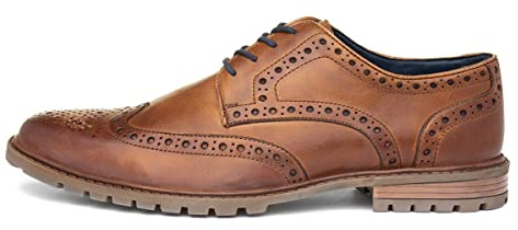 Red Level Cruise Mens Tan Leather Brogue Shoe - Size 10 UK - Brown