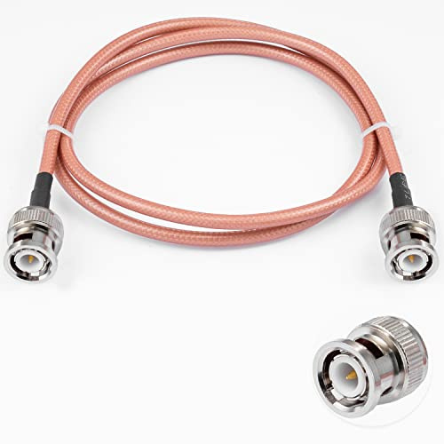 Vecys Cavo BNC Maschio a BNC Maschio 50ohm BNC Maschio a Maschio RG400 RF Coassiale Cavo Ponticello 3 piedi/1 m per Antenne RF Radioamatori Palmari