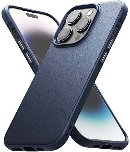 Ringke Onyx Compatible with iPhone 14 Pro Case, Extreme Tough Flexible Silicone Type TPU Shockproof Rugged Bumper Full Protection Cover for 6.1-inch (2022) - Navy