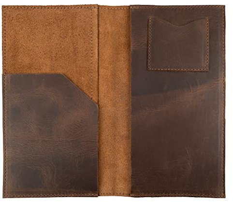 Hide & Drink, Fancy Check Presenter Handmade from Full Grain Leather, Bill Holder for Waiter/Waitress, Restaurant & Cafe Accessories :: Bourbon Brown