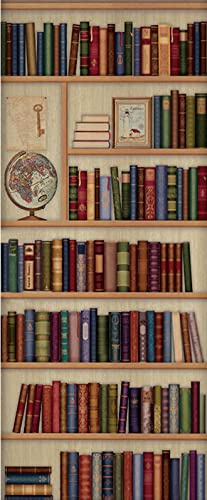 A.Monamour Türtapete Selbstklebend Türfolie Türposter 3D Bücherregal Voller Vintage Bücher Vinyl Folie Türdeko Tapete Wandbild Türaufkleber Türtattoo 90x200cm