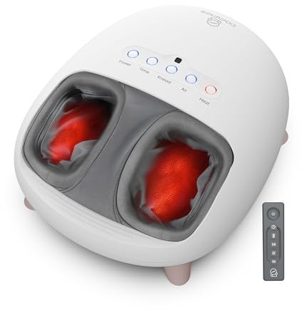 COMFIER Shiatsu-Fußmassagegerät, elektrisches Fussmassagegerät mit Wärme, Kneten und Vibrationsmassage, 3 Intensitäten, Fernbedienung, Geschenk