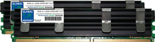 Kit de memoria RAM DDR2 de 8 GB (2 x 4 GB) 667 MHz PC2-5300 240 pines ECC totalmente amortiguada (FBDIMM) para Mac Pro (original/2006)