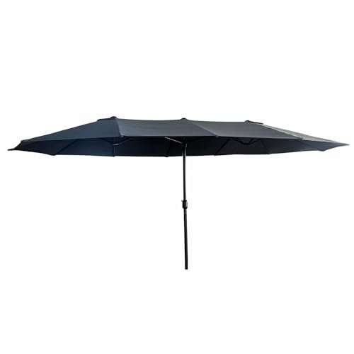 AKORD Sonnenschirm mit Kurbel Zwölfeckig TILIA | 270x460x245 cm Ampelschirm | Marktschirm Terrassenschirm Balkon Wasserdicht | Gartenschirm UV-Schutz | Grau